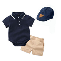 Load image into Gallery viewer, 2 Pieces Set Baby Boys Birthday Party Sports Solid Color Rompers And Shorts Wholesale 221214122
