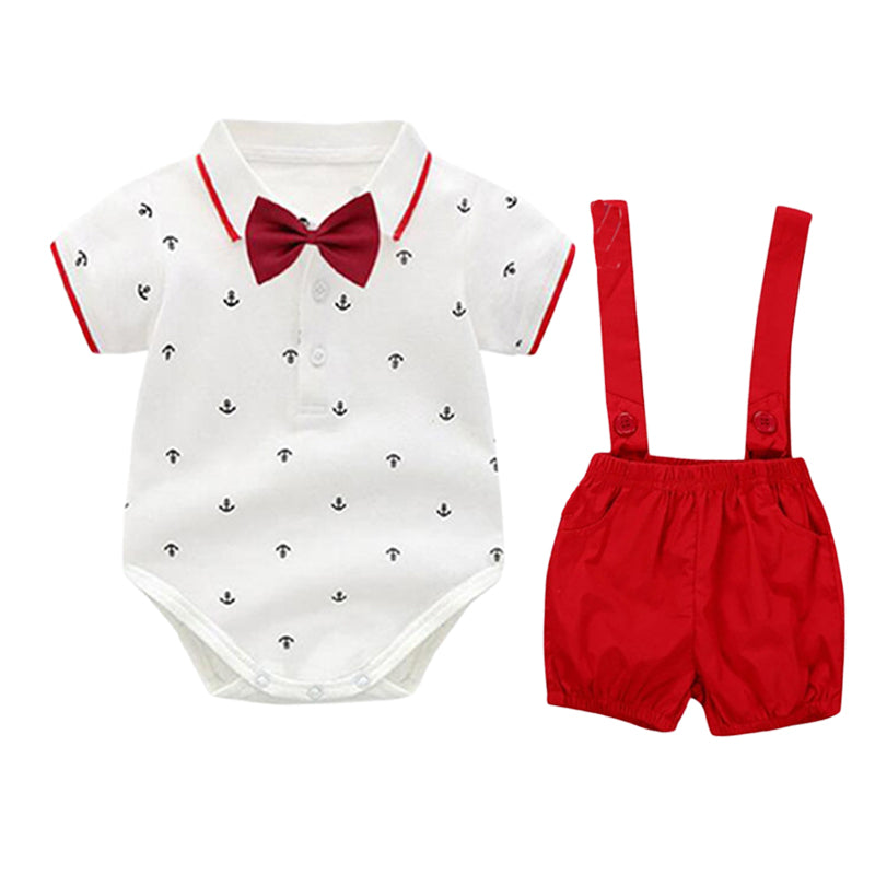 2 Pieces Set Baby Boys Bow Rompers And Solid Color Rompers Wholesale 221214130