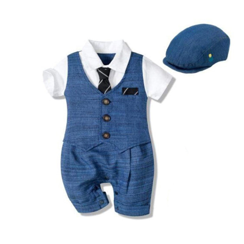 Baby Boys Color-blocking Bow Jumpsuits Wholesale 221214131