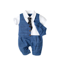 Load image into Gallery viewer, Baby Boys Color-blocking Bow Jumpsuits Wholesale 221214131
