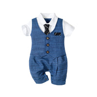 Load image into Gallery viewer, Baby Boys Color-blocking Bow Jumpsuits Wholesale 221214131
