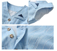 Load image into Gallery viewer, 3 Pieces Set Baby Kid Boys Bow Shirts And Striped Vests Waistcoats And Pants Wholesale 221214133
