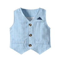 Load image into Gallery viewer, 3 Pieces Set Baby Kid Boys Bow Shirts And Striped Vests Waistcoats And Pants Wholesale 221214133

