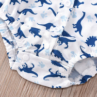 Load image into Gallery viewer, 2 Pieces Set Baby Boys Dinosaur Bow Rompers And Solid Color Jumpsuits Wholesale 221214147
