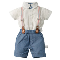 Load image into Gallery viewer, 2 Pieces Set Baby Boys Bow Rompers And Solid Color Rompers Wholesale 22121415

