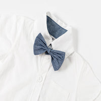 Load image into Gallery viewer, 3 Pieces Set Baby Boys Birthday Solid Color Bow Rompers And Letters Hats And Wholesale 221214155
