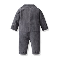 Load image into Gallery viewer, 3 Pieces Set Baby Kid Boys Birthday Bow Shirts Solid Color Blazers And Pants Wholesale 221214157
