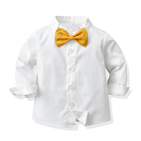 Load image into Gallery viewer, 3 Pieces Set Baby Kid Boys Birthday Bow Shirts Solid Color Blazers And Pants Wholesale 221214157
