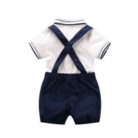 Load image into Gallery viewer, 2 Pieces Set Baby Boys Bow Rompers And Solid Color Shorts Wholesale 221214189
