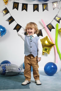Load image into Gallery viewer, 3 Pieces Set Baby Boys Bow Rompers And Solid Color Vests Waistcoats And Pants Wholesale 221214200
