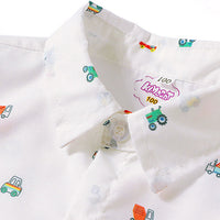 Load image into Gallery viewer, 2 Pieces Set Baby Kid Boys Birthday Party Car Bow Print Shirts And Solid Color Suits Wholesale 221214211
