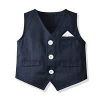 Load image into Gallery viewer, 3 Pieces Set Baby Kid Boys Birthday Party Checked Bow Shirts And Solid Color Vests Waistcoats And Pants Wholesale 221214213
