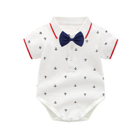 Load image into Gallery viewer, 3 Pieces Set Baby Boys Birthday Bow Print Rompers And Letters Hats Wholesale 221214221
