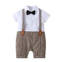 Load image into Gallery viewer, 3 Pieces Set Baby Boys Birthday Party Bow Rompers Solid Color Vests Waistcoats And Hats Wholesale 221214225
