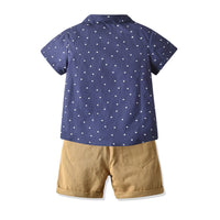 Load image into Gallery viewer, 2 Pieces Set Baby Kid Boys Polka dots Bow Shirts And Solid Color Shorts Wholesale 221214226
