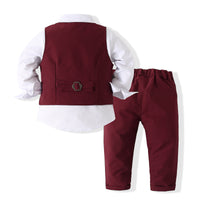 Load image into Gallery viewer, 3 Pieces Set Baby Kid Boys Birthday Party Solid Color Bow Shirts Vests Waistcoats And Pants Wholesale 221214236
