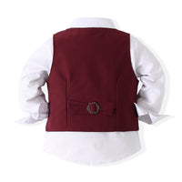 Load image into Gallery viewer, 3 Pieces Set Baby Kid Boys Birthday Party Solid Color Bow Shirts Vests Waistcoats And Pants Wholesale 221214236
