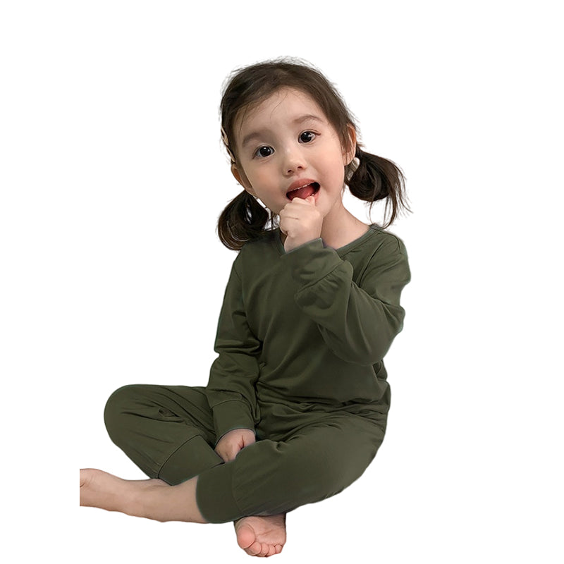 2 Pieces Set Baby Kid Unisex Solid Color Tops And Pants Wholesale 221214248