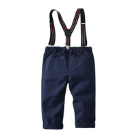 Load image into Gallery viewer, 2 Pieces Set Baby Kid Boys Dressy Birthday Party Striped Shirts And Solid Color Jumpsuits Wholesale 22121425
