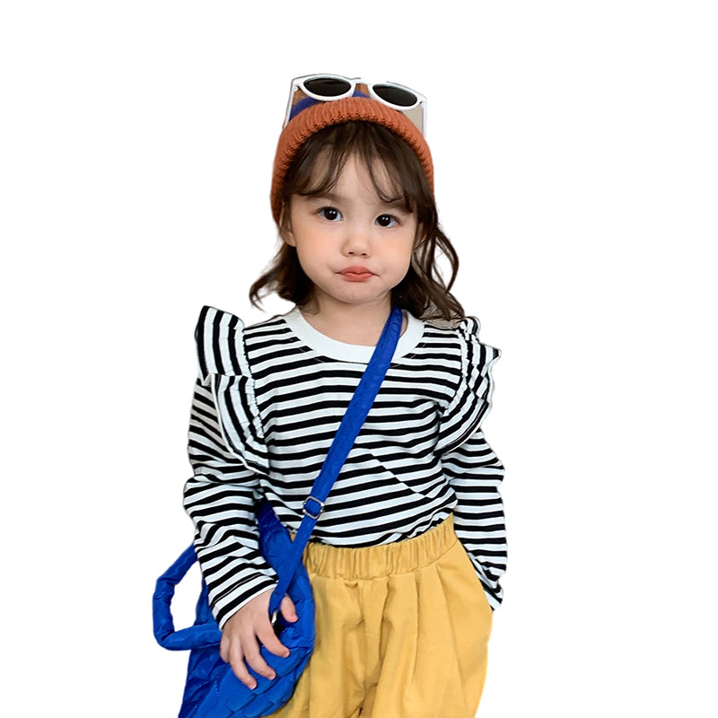 Baby Kid Girls Striped Tops Wholesale 221214257