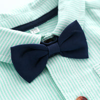 Load image into Gallery viewer, 2 Pieces Set Baby Boys Birthday Party Solid Color Bow Rompers And Rompers Wholesale 22121427
