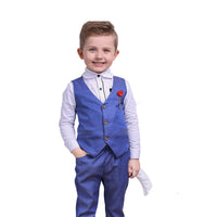 Load image into Gallery viewer, 3 Pieces Set Baby Kid Boys Birthday Solid Color Shirts Flower Polka dots Print Vests Waistcoats And Pants Wholesale 22121432

