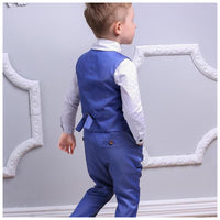 Load image into Gallery viewer, 3 Pieces Set Baby Kid Boys Birthday Solid Color Shirts Flower Polka dots Print Vests Waistcoats And Pants Wholesale 22121432
