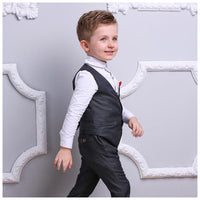 Load image into Gallery viewer, 3 Pieces Set Baby Kid Boys Birthday Solid Color Shirts Flower Polka dots Print Vests Waistcoats And Pants Wholesale 22121432
