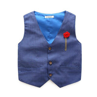 Load image into Gallery viewer, 3 Pieces Set Baby Kid Boys Birthday Solid Color Shirts Flower Polka dots Print Vests Waistcoats And Pants Wholesale 22121432
