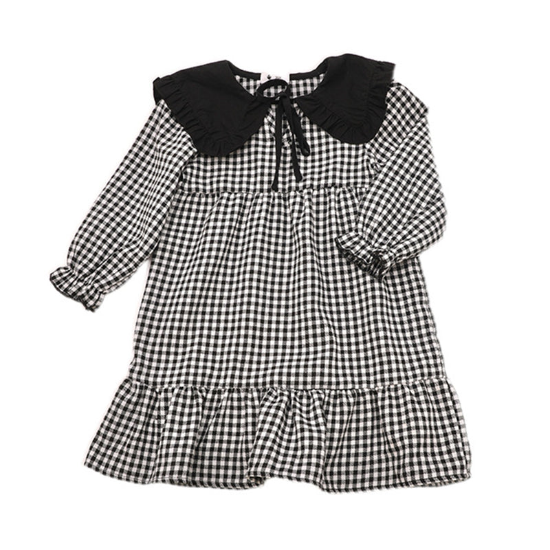 Baby Kid Girls Checked Dresses Wholesale 221214349