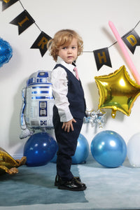 Load image into Gallery viewer, 3 Pieces Set Baby Boys Birthday Party Solid Color Vests Waistcoats Bow Rompers And Pants Wholesale 22121435
