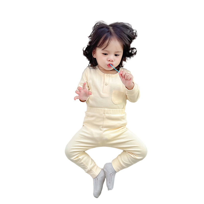 2 Pieces Set Baby Unisex Solid Color Tops And Pants Wholesale 221214364