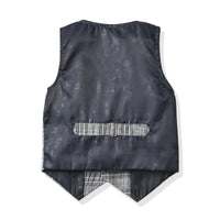 Load image into Gallery viewer, 3 Pieces Set Baby Kid Boys Birthday Party Solid Color Bow Shirts Checked Vests Waistcoats And Pants Wholesale 221214366
