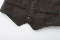 Load image into Gallery viewer, 3 Pieces Set Baby Kid Boys Birthday Party Bow Shirts Checked Vests Waistcoats And Pants Wholesale 221214406
