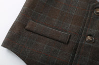 Load image into Gallery viewer, 3 Pieces Set Baby Kid Boys Birthday Party Bow Shirts Checked Vests Waistcoats And Pants Wholesale 221214406
