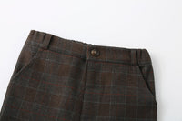 Load image into Gallery viewer, 3 Pieces Set Baby Kid Boys Birthday Party Bow Shirts Checked Vests Waistcoats And Pants Wholesale 221214406
