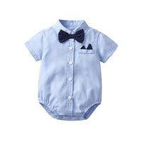 Load image into Gallery viewer, 2 Pieces Set Baby Boys Birthday Solid Color Bow Rompers Wholesale 22121441

