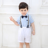 Load image into Gallery viewer, 2 Pieces Set Baby Boys Birthday Solid Color Bow Rompers Wholesale 22121441
