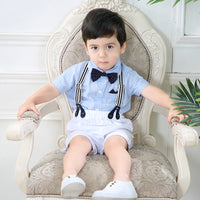 Load image into Gallery viewer, 2 Pieces Set Baby Boys Birthday Solid Color Bow Rompers Wholesale 22121441
