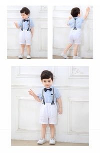 Load image into Gallery viewer, 2 Pieces Set Baby Boys Birthday Solid Color Bow Rompers Wholesale 22121441
