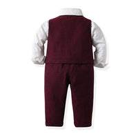Load image into Gallery viewer, 3 Pieces Set Baby Kid Boys Dressy Solid Color Shirts Vests Waistcoats And Pants Wholesale 221214419
