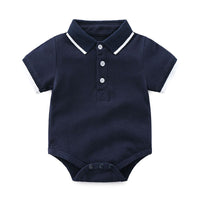 Load image into Gallery viewer, 2 Pieces Set Baby Boys Color-blocking Rompers And Solid Color Shorts Wholesale 22121442
