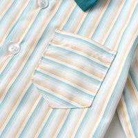 Load image into Gallery viewer, 2 Pieces Set Baby Kid Big Kid Boys Striped Checked Bow Shirts And Pants Wholesale 221214422
