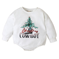 Load image into Gallery viewer, Baby Kid Boys Plant Print Christmas Rompers Wholesale 221214439
