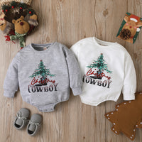 Load image into Gallery viewer, Baby Kid Boys Plant Print Christmas Rompers Wholesale 221214439
