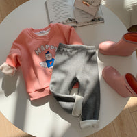 Load image into Gallery viewer, Baby Kid Girls Solid Color Muslin&amp;Ribbed Pants Wholesale 221214547
