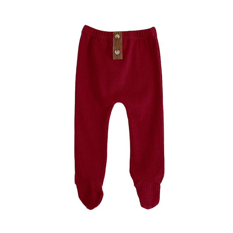 Baby Girls Solid Color Muslin&Ribbed Pants Leggings Wholesale 221214558