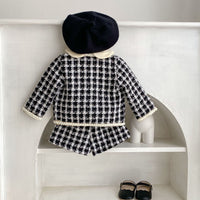 Load image into Gallery viewer, 2 Pieces Set Baby Girls Checked Jackets Outwears And Shorts Wholesale 221214559
