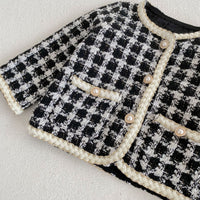 Load image into Gallery viewer, 2 Pieces Set Baby Girls Checked Jackets Outwears And Shorts Wholesale 221214559
