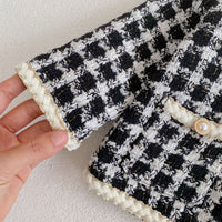 Load image into Gallery viewer, 2 Pieces Set Baby Girls Checked Jackets Outwears And Shorts Wholesale 221214559
